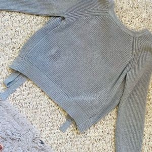 English Factory Grey sweater with back tie details. Like new